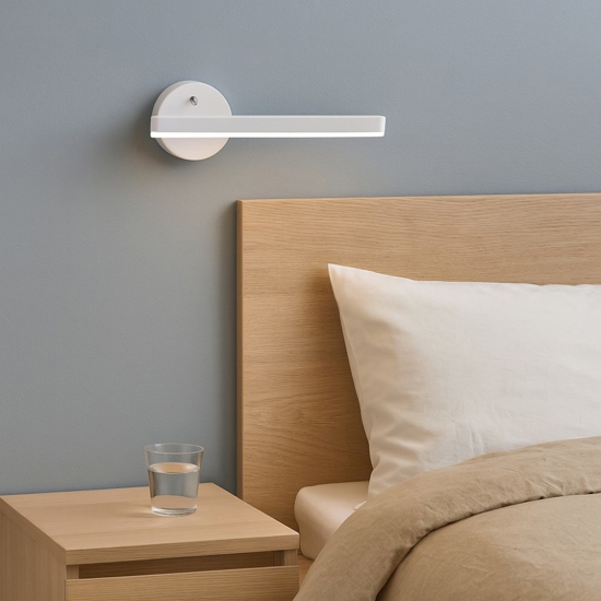 Applique bianco led 4000k per comodino sinistro moderno fp
