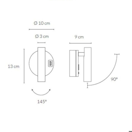 Applique da comodino bianco led 2w 3000 4000k vivida betu