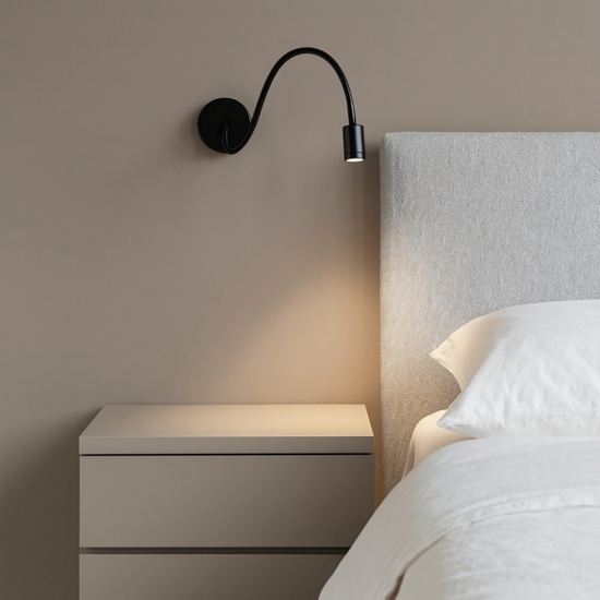 Ideal lux focus-1 ap applique nero da lettura per comodino camera da letto