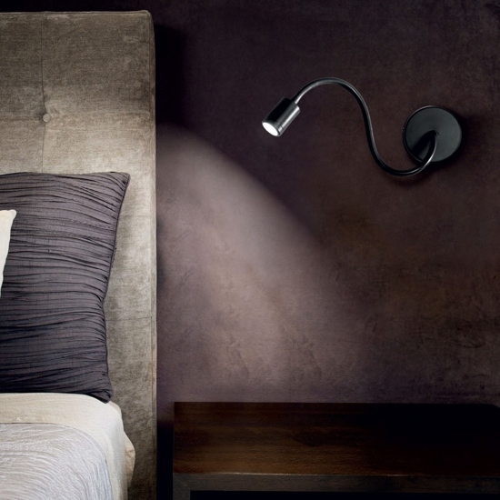 Ideal lux focus-1 ap applique nero da lettura per comodino camera da letto