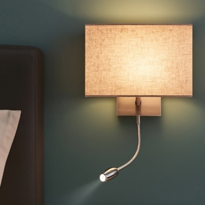 Hotel ap2 ideal lux applique da parete camera da letto paralume canvas led