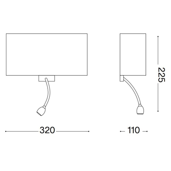 Hotel ap2 ideal lux applique da parete camera da letto paralume canvas led Hotel ap2 ideal lux applique da parete camera da letto paralume canvas led