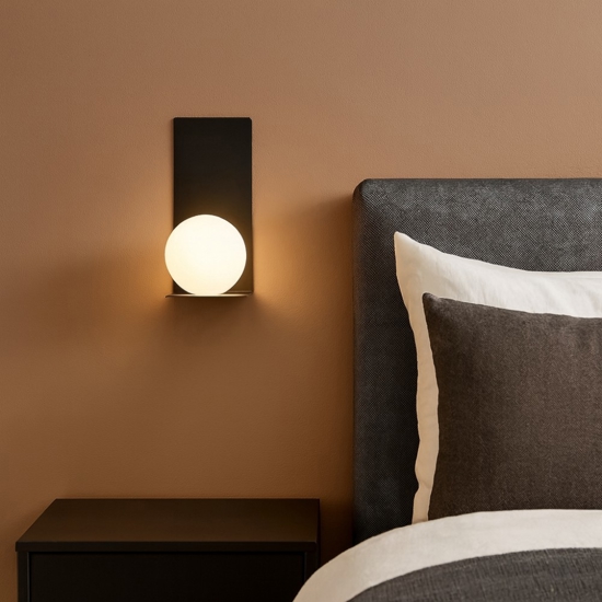 Applique da comodino moderna nera per camera da letto fp