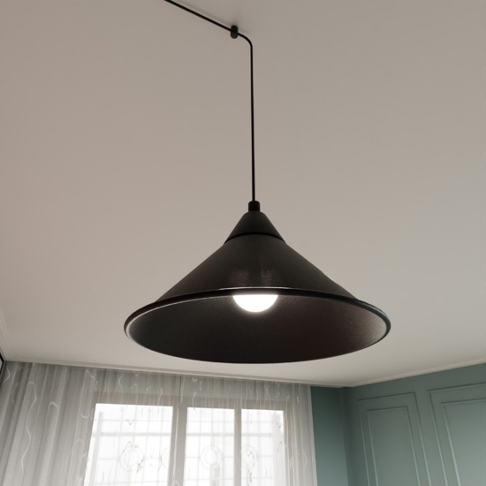 Lampada da comodino a parete applique nero fp