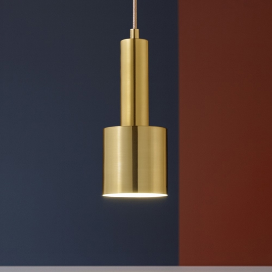 Holly sp1 ideal lux lampada a sospensione cilindro ottone satinato