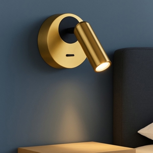 Ideal lux bean ap round applique per comodino camera da letto led 3000k ottone