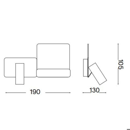 Applique per camera da letto komodo-1 ap ideal lux nera usb led orientabile
