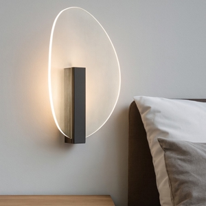 Applique nero per camera da letto moderna led 9w 3000k fp