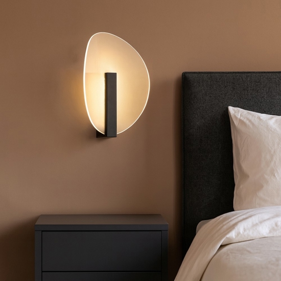 Applique nero per camera da letto moderna led 9w 3000k fp