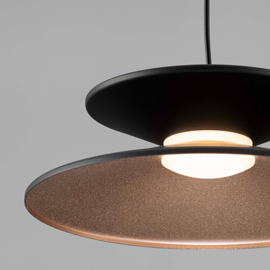 Lampada a sospensione design moderna nero oro led 5w 3000k