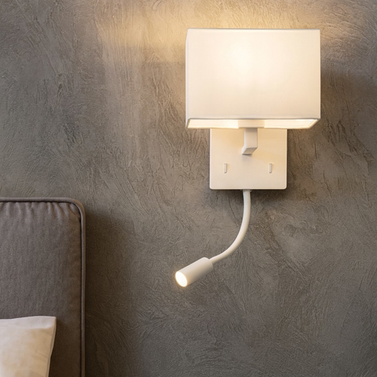 Ap shadow ondaluce applique per comodino camera da letto doppia luce bianca