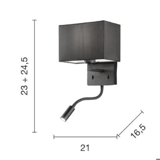Ap shadow ondaluce applique per comodino camera da letto doppia luce bianca