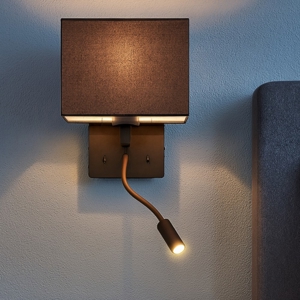 Ondaluce ap shadow applique per comodino camera da letto led orientabile nera