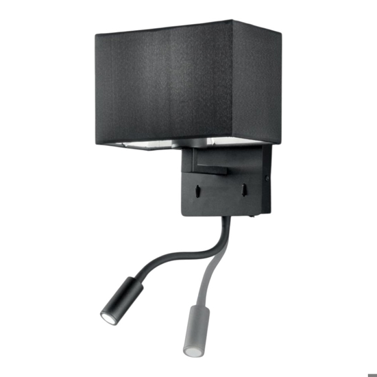 Ondaluce ap shadow applique per comodino camera da letto led orientabile nera