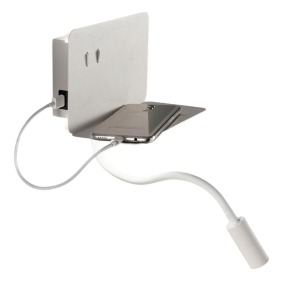 Ap stan ondaluce applique camera da letto bianca porta usb led orientabile Ap stan ondaluce applique camera da letto bianca porta usb led orientabile