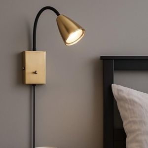 Applique orientabile per comodino ottone luce orientabile gu10