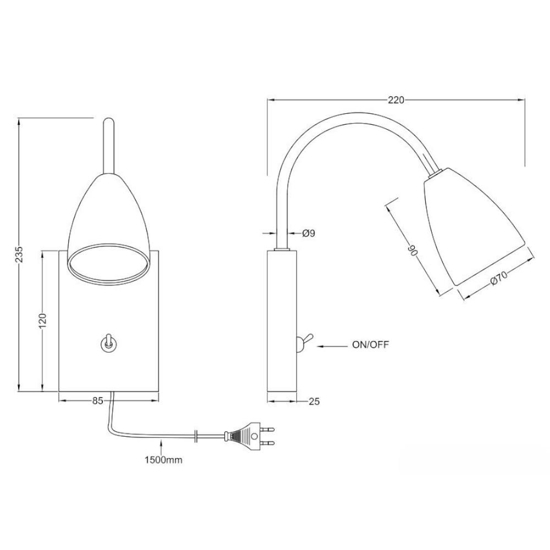 Applique orientabile per comodino ottone luce orientabile gu10 Applique orientabile per comodino ottone luce orientabile gu10
