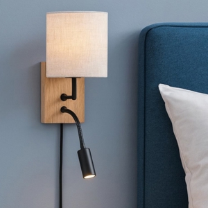 Applique per comodino camera da letto doppia luce led orientabile