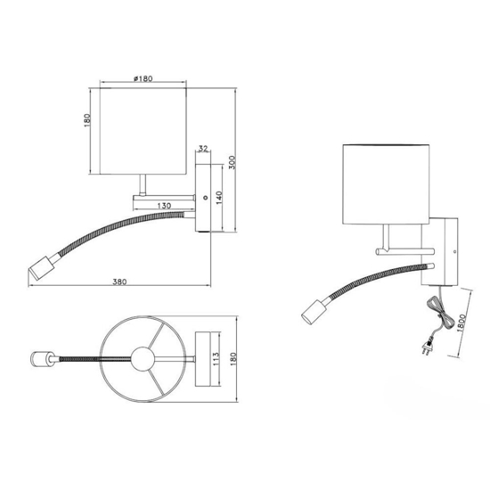 Applique per comodino camera da letto doppia luce led orientabile Applique per comodino camera da letto doppia luce led orientabile