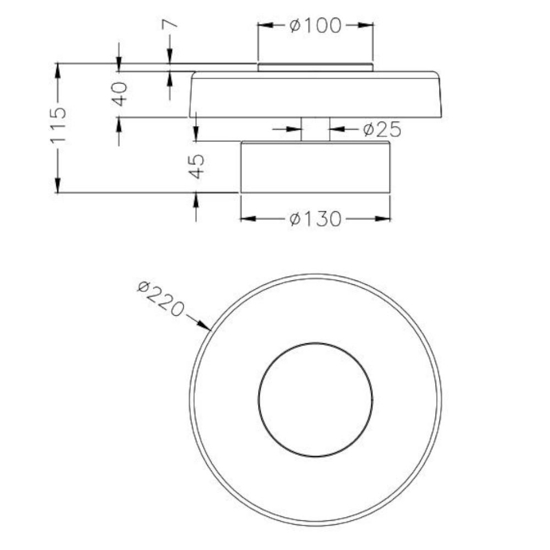 Applique per camera da letto tonda led 10w 3000k nero opaco