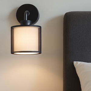 Applique orientabili per comodino camera da letto paralume tessuto