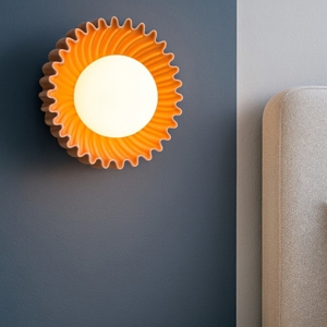 Applique per camera da letto ceramica caramello boccia vetro