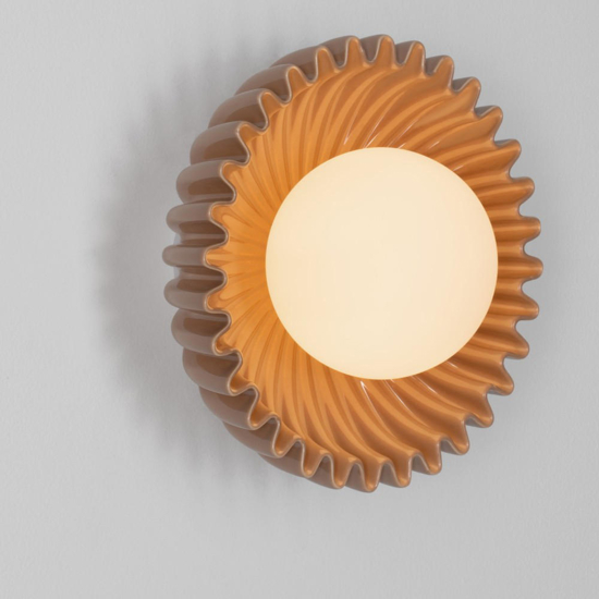 Applique per camera da letto ceramica caramello boccia vetro
