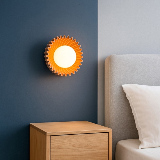 Applique per camera da letto ceramica caramello boccia vetro
