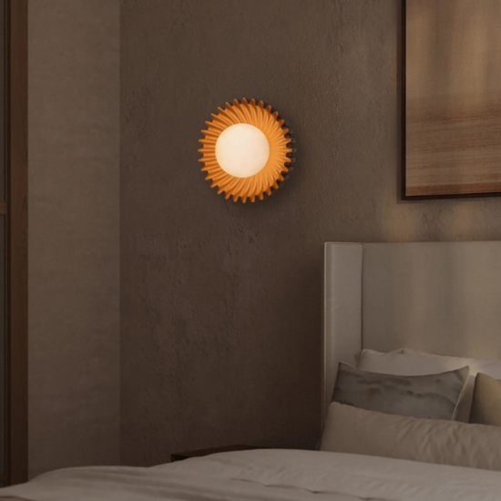 Applique per camera da letto ceramica caramello boccia vetro