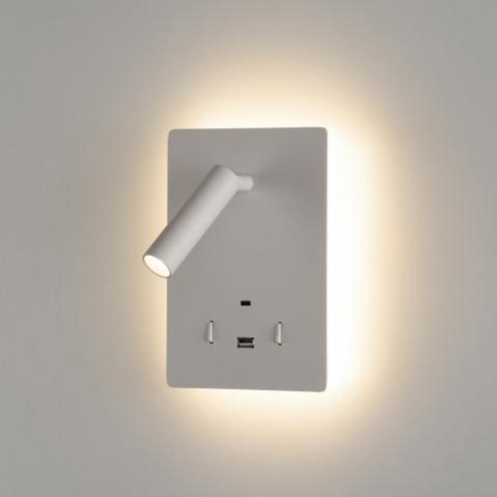 Applique da comodino bianco luce led 3000k orientabile usb interruttore Applique da comodino bianco luce led 3000k orientabile usb interruttore