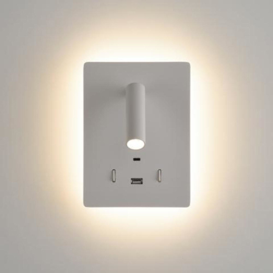 Applique da comodino bianco luce led 3000k orientabile usb interruttore Applique da comodino bianco luce led 3000k orientabile usb interruttore