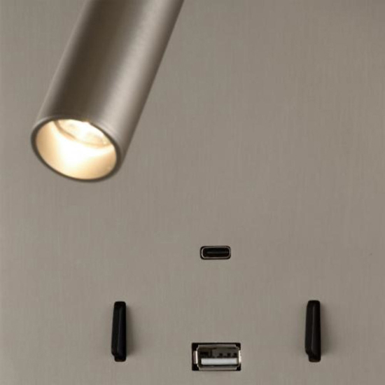 Applique da comodino bianco luce led 3000k orientabile usb interruttore Applique da comodino bianco luce led 3000k orientabile usb interruttore