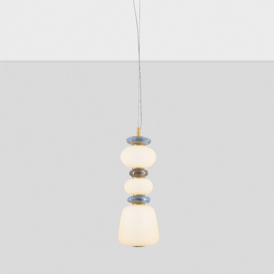 Lampada a sospensione da cucina design originale in porcellana e vetro
