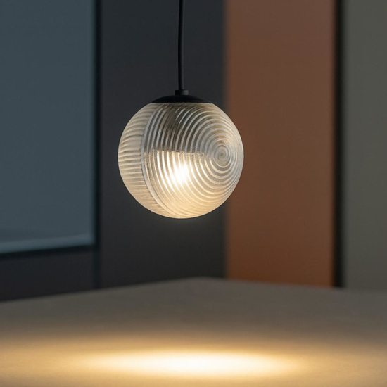 Ondaluce bella lampada a sospensione sfera vetro trasparente 24cm