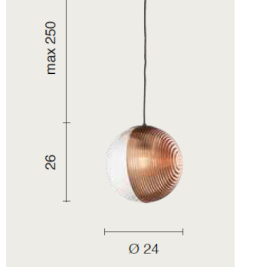 Ondaluce bella lampada a sospensione sfera vetro trasparente 24cm