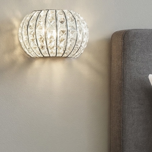 Calypso ap2  applique di cristallo per comodino camera da letto ideal lux