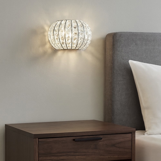 Calypso ap2  applique di cristallo per comodino camera da letto ideal lux