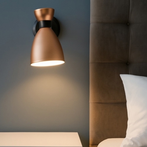 Applique per comodino camera da letto rame orientabile