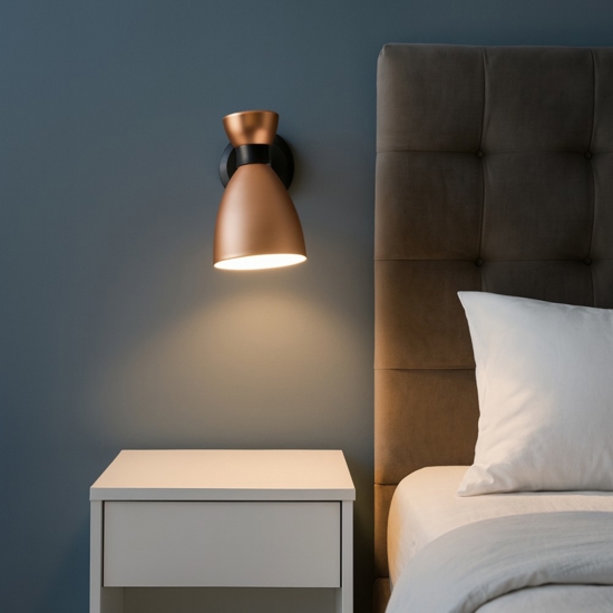 Applique per comodino camera da letto rame orientabile Applique per comodino camera da letto rame orientabile