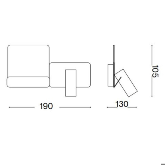 Komodo-2 ap ideal lux applique destro per camera da letto bianco led 3000k Komodo-2 ap ideal lux applique destro per camera da letto bianco led 3000k