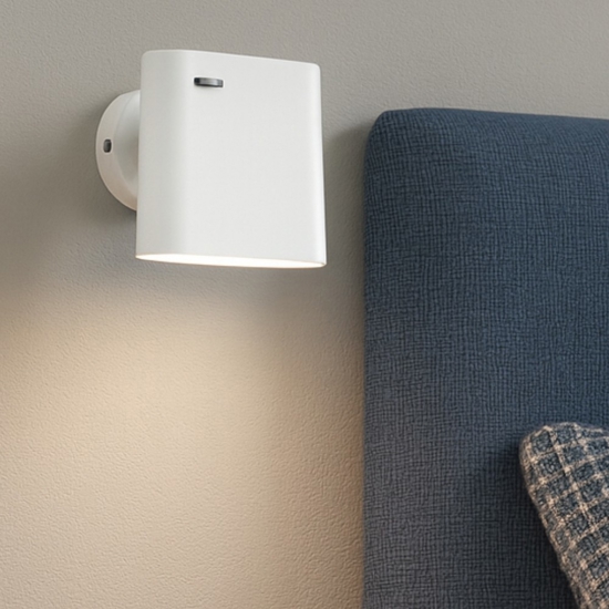 Applique per comodino camera da letto bianco 6w 2700k orientabile
