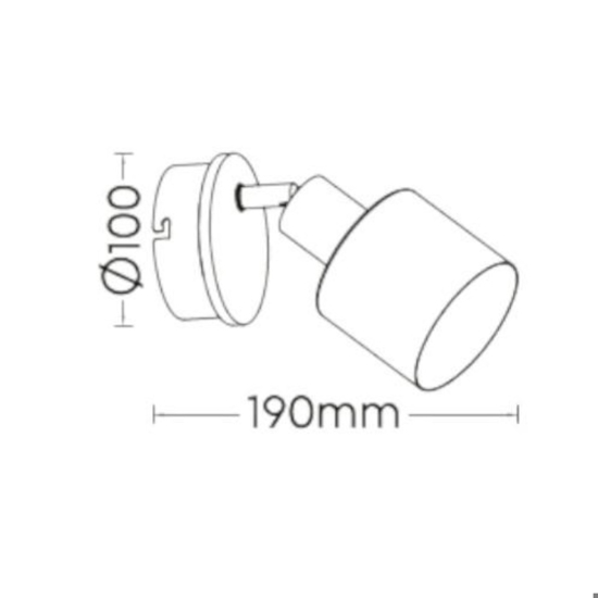 Applique per camera da letto grigia di legno orientabile