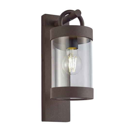 Applique per esterno con sensore crepuscolare marrone ruggine