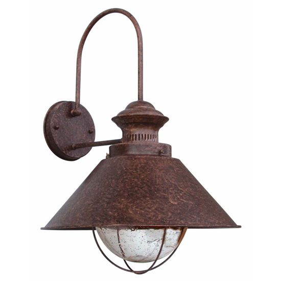 Applique per esterno coperto lanterna marrone