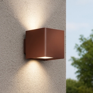 Applique da esterno cubo marrone led 10w 3000k