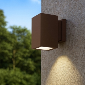 Applique per esterno quadrato marrone gea luce