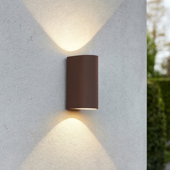 Applique da esterno 2 luci marrone corten gea luce
