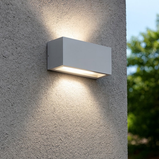 Applique per esterno grigio rettangolare 
