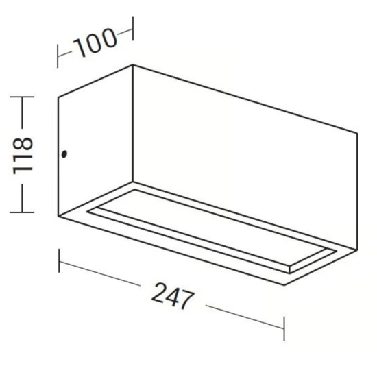 Applique per esterno grigio rettangolare 