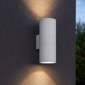Gun ap2 big applique per esterno ip44 ideal lux cilindro bianco luce up&down